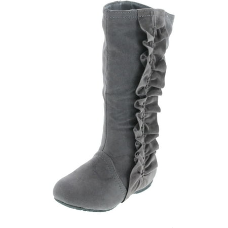 Kali Footwear Girls Event Jr Faux Suede Ruffle Boots