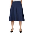 thumbnail image 2 of Bimba Women's a-line Denim Pleated Blue Skirt With Pockets and Side Zip Closure, 2 of 9