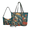 Artistic Whale with Floral Pattern, variant on Cartoon Shark Pattern Wallet Set for Women, Lightweight Zipper Wallet with Large Capacity Hobo Bag, Versatile Handbag Compatible with Shopping Work
