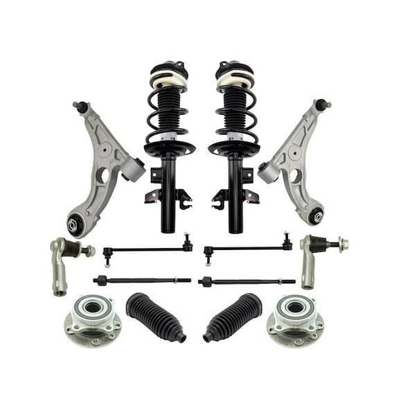 Front Strut Coil Spring Wheel Hub Control Arm Kit 14 Piece - Compatible with 2015 - 2017 Chrysler 200 2.4L 4-Cylinder 2016