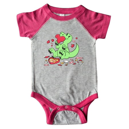 

Inktastic Raptor Destroying Heart Chocolate Box Gift Baby Boy or Baby Girl Bodysuit