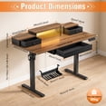 thumbnail image 2 of Sioweci 48x24 Inches Electric Standing Desk with Keyboard Tray, Height Adjustable Stand up Desk with 2 Drawers, Ergonomic Sit to Stand Desk with Storage Monitor Stand, Computer Table, Rustic,Brown, 2 of 11