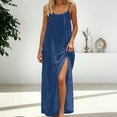thumbnail image 5 of Glisme Backless Dresses For Women Summer Beach Sleeveless Maxi Dresses Flowy Vacation Spaghetti Strap Dresses Loose Homewear Dress Blue Sundress Formal Dresses, 5 of 5