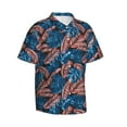 thumbnail image 2 of Fotbe Tropical Leaves Hawaiian Shirt for Men Unisex Summer Beach Casual Short Sleeve Cotton Linen Button Down Shirts-X-Large, 2 of 9