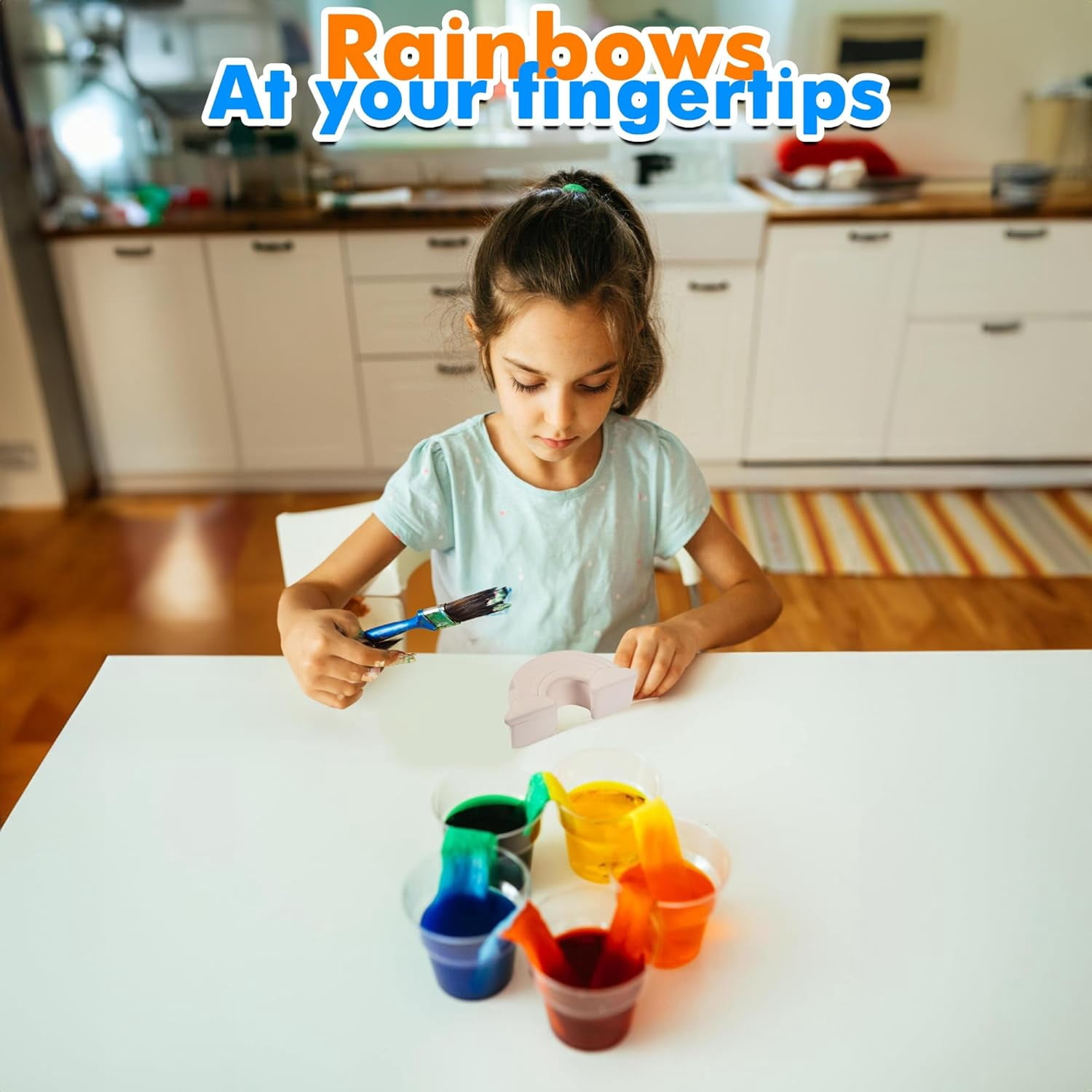 Fun Express 12 Pieces Paint Your Own Ceramic Rainbow Box, DIY Crafts for Kids and Fun Home Activities, Craft Kits