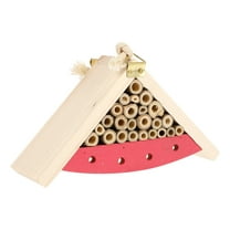 RENACLIPY Pine Wood Bee House Pink for Garden Decor Hanging Design Strong Beautiful