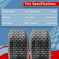 thumbnail image 2 of Two 15x6.00-6 Turf Tire 4 Ply Lawn Mower Tractor 15x6-6 Nhs Tubeless 15x6x6, 2 of 6