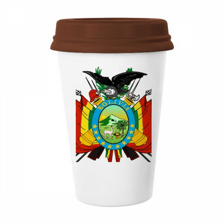 

Bolivia National Emblem Country Mug Coffee Drinking Glass Pottery Cerac Cup Lid