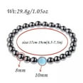 thumbnail image 2 of EOEMY Anxiety Relief Mens Bracelet Wooden Lava Stone Beads Stretch Diffuser Bracelets-Hematite+Blue, 2 of 4