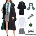 thumbnail image 2 of Disfraz de Halloween para mujer y niña, traje unisex de Granger, verde, rojo, azul, bata mágica, vestido, uniforme de Cosplay, 2 of 4