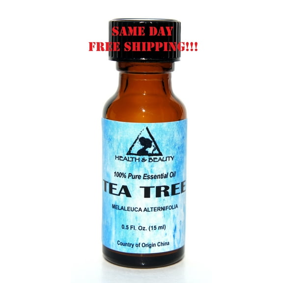 TEA TREE ESSENTIAL OIL AROMATHERAPY NATURAL 100% PURE GLASS BOTTLE 0.5 OZ, 15 ml