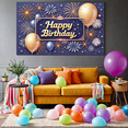 thumbnail image 6 of Decorative Design Happy Birthday Banner Colorful Balloons Celebration Backdrop for Birthday Party Event Decoration Photo Shoot, 6 of 7