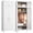 White-Arc-86''H, variant on Polup 86" H Modern Steel Sturdy Armoire Cabinet with Shelves and Hanging Rod, Bedroom Wardrobe Closet with Doors White