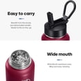 thumbnail image 4 of GEDUX 24oz Insulated Stainless Steel Water Bottle with 2 Leak Proof Lids (Spout Lid and Straw Lid) Wide Mouth for Sports and Travel, 4 of 7