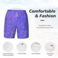 thumbnail image 5 of Lsque Mens Swim Trunks Purple Glitter Pattern - Bathing Suit Compression Liner - Beach Swim Shorts Swimwear - (S-3XL) - Stretch Quick Dry -Small, 5 of 9