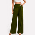 thumbnail image 5 of MLDRA Wide Leg Pants Women Flowy Dressy Cotton Casual Womens Pants Elastic High Waist Palazzo Pant for Women with Pockets, 5 of 7