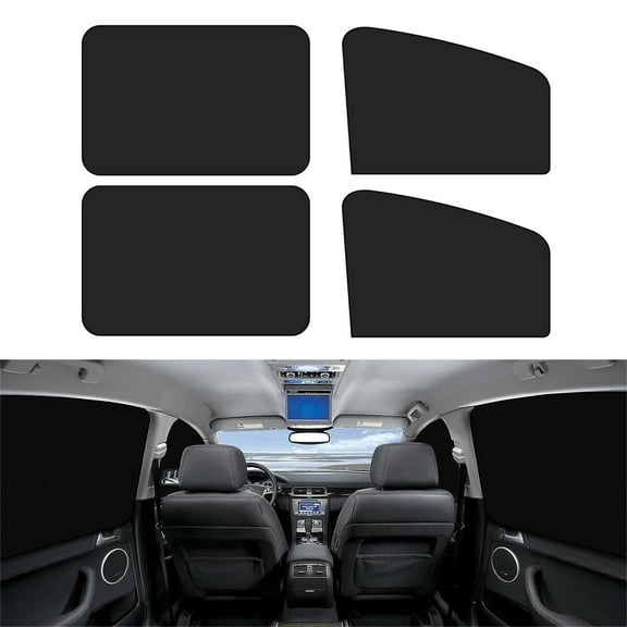 Car Side Window Sun Shade, 4 Pack Magnetic Window Sunshades with Breathable Mesh Block Heat & UV for Sleeping Camping