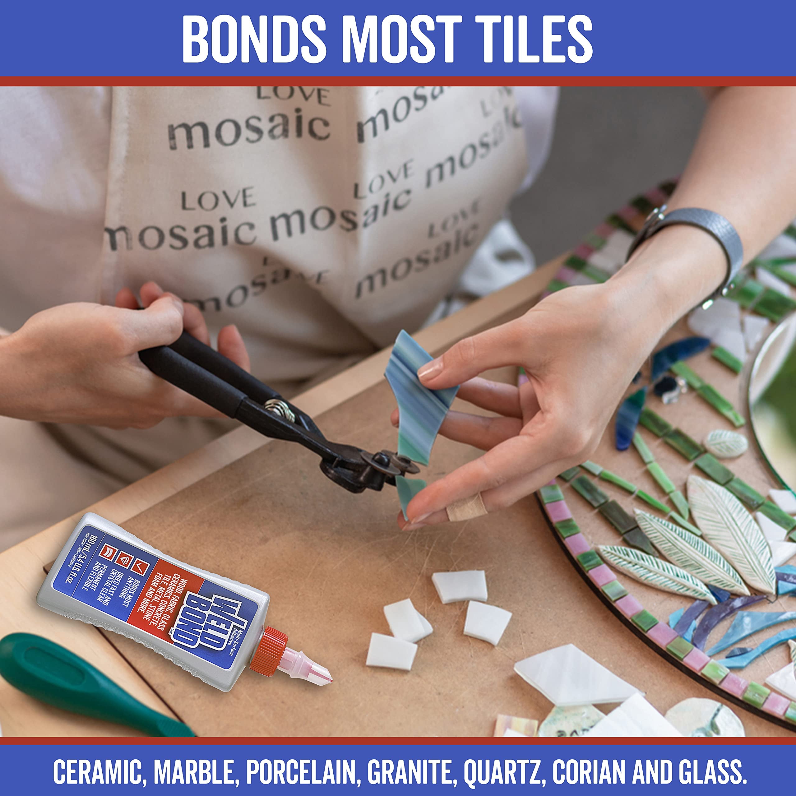 Multi-Surface Non-Toxic Adhesive Glue. Bonds Most Anything ! Glue Gallon for Wood Glue or Crafts Fabric Glass Mosaic Carpet Ceramic Tile Cement Metal Stone & More. ​101 oz - 3L - 2Pack