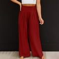 thumbnail image 5 of Itsame Comfortable Loose Pants for Womens Comfortable High Waisted Wide Leg Sweatpants Red Size XL, 5 of 9