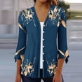 thumbnail image 2 of TrendVibe365 Lightweight Cardigan Open-Front 3/4 Sleeve T Shirt Ethnic Floral Button Down Tee Dress Cover up Tunic Tops Everyday Wear Beach Vacation Outfits Going Out Cardigan, 2 of 5