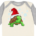 thumbnail image 4 of Inktastic Christmas Turtle in with Santa Hat and Snowflakes Boys or Girls Long Sleeve Baby Bodysuit, 4 of 5