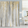 thumbnail image 5 of 4 Pcs Shower Curtain Set, Blue and Grey Abstract Art Shower Curtain with Non-Slip Rugs, Toilet Lid Cover and Bath Mat, Bathroom Sets Decorations 72" x 72",Yellow, 5 of 5