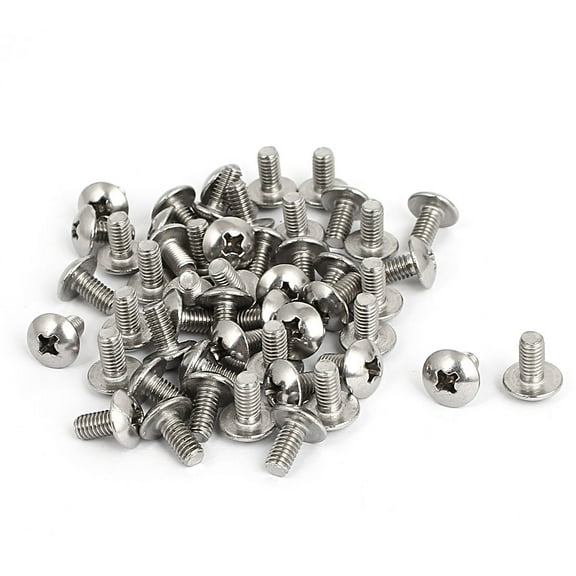 Unique Bargains M4x8mm Stainless Steel Head Machine Screws 50Pcs
