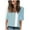 Blue, variant on Women's Tops Under $10 Free Shipping Fashion Casual Printed Short-Sleeved V-Neck T-Shirt Yop