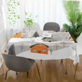 thumbnail image 3 of Yayeee Tablecloths 60" x 120" Rectangle Wrinkle Resistant Party Table Cover, Orange Snow Houses, 3 of 8