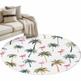 thumbnail image 2 of Palm Trees Round Area Rug 4 FT, Non Slip Indoor Outdoor Rug, Watercolor Tropical Flamingo Summer Washable Soft Circular Carpet Non-Shedding Floor Mat for Coffee Table Nursery Foyer Balcony, 2 of 8