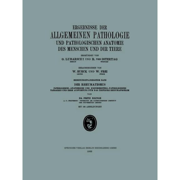 Ergebnisse Der Allgemeinen Pathologie Und Pathologischen Anatomie Des Menschen Und Der Tiere: Siebenundzwanzigster Band:, (Paperback)