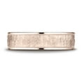 thumbnail image 2 of Benchmark� 14k Rose Gold Comfort Fit 6mm High Polish Edge Hammered Center Design Wedding Band Ring, 2 of 7