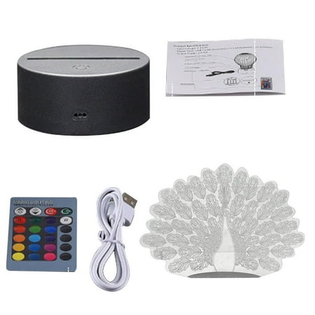 

Fovolat 3D Peafowl Led|7 Colors Changing Nightlight With Smart Touch&Remote Control|Night Light For Kids Or As Gifts For Women Kids Girls Boys