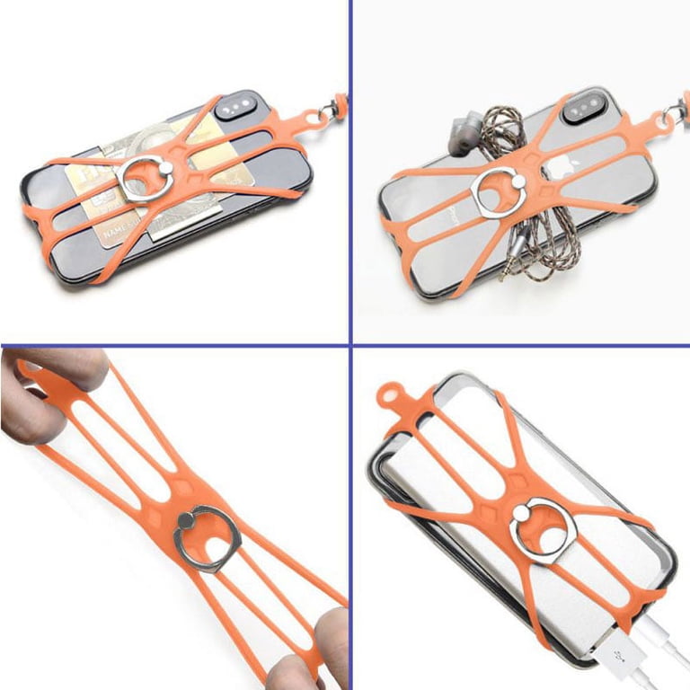 2 In 1 Silicone Cell Phone Lanyard Case Holder, Detachable Strap