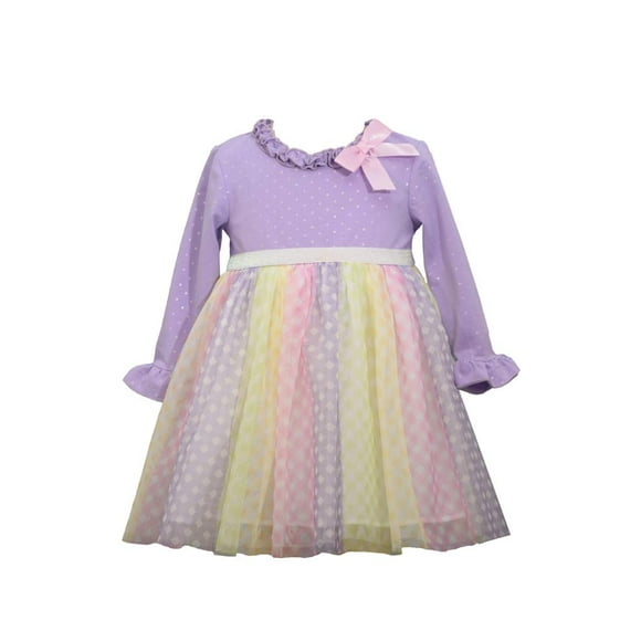 Bonnie Jean Girl's Easter Dress - Purple Pastel Tutu Dress for Baby, Toddler and Little Girls, 3-6 Months