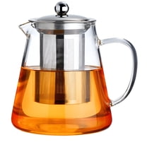 ACDANC Glass Teapot 44oz Borosilicate Clear Tea Kettle with Removable Stainless Steel Infuser