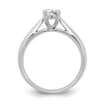 thumbnail image 2 of 14K White Gold mounting Ring Band Only Oval Solitaire Polished Engagement, 2 of 7
