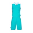 thumbnail image 1 of Odeerbi Niños Niñas Rápido Seco Uniforme de Baloncesto Conjunto V-Cuello Malla Tank Tops Pantalones Cortos Ropa Deportiva Atlética Para 3-15 Años, 1 of 5