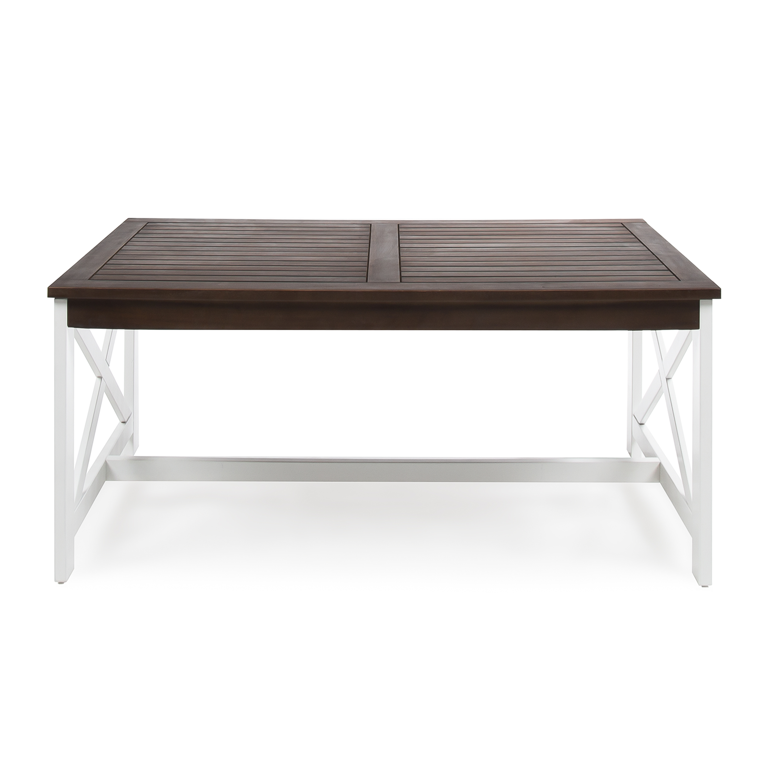Ismus Outdoor Acacia Wood Coffee Table with a White Base, Dark Brown - image 5 of 9