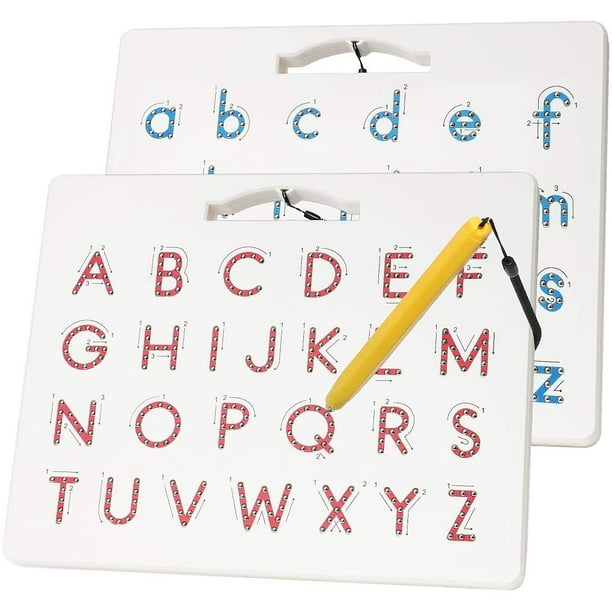 Tableau de traçage de l'alphabet magnétique, tableau de lettres magnétique  ABC, planche à dessin magnétique pour tablette, jouets d'apprentissage  préscolaire pour enfants 