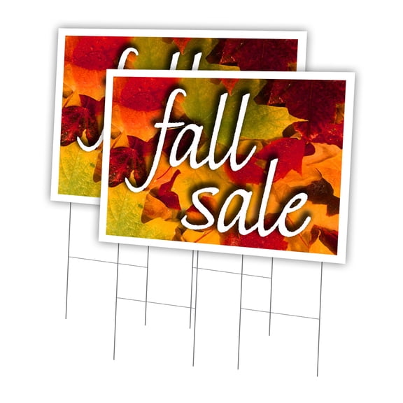 Fall Sale 2 Pack Of 24" x 36" Yard Sign & Stake | Advertise Your Business | Stake Included Image On Both Sides | Made in The USA
