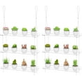 thumbnail image 6 of Clear Hanging Window Plant Shelves, 2-Pack 3-Tier, Indoor Windows Wall Hanging Plant Stand Flower Display, Flower Pot Organizer Storage for Window Grow Herbs, Microgreens, Succulents, Flower, 16-Inch, 6 of 6