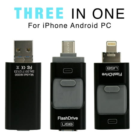 3 in1 (Type C & Lightning & USB3.0) i Flash Drive for Apple iOS & Android & Computers (8GB) (Best Usb Lightning Flash Drive)
