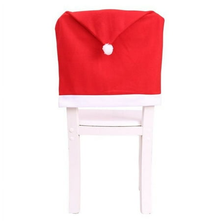 

4PCS Santa Hat Christmas Chair Covers Fashionable Dustproof Removable Protector Reusable