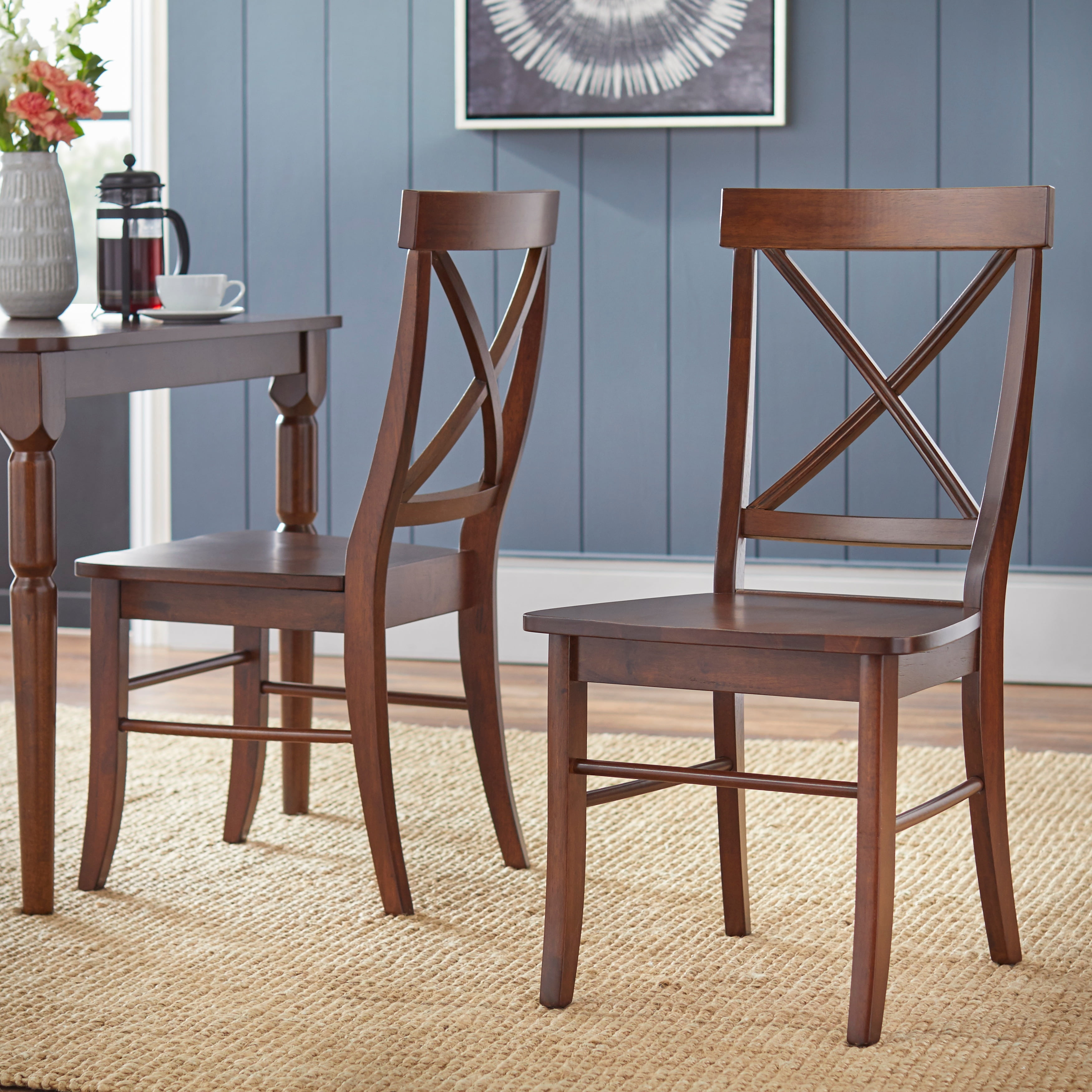 Albury Cross Back Dining Chairs, Brown (Set of 2)
