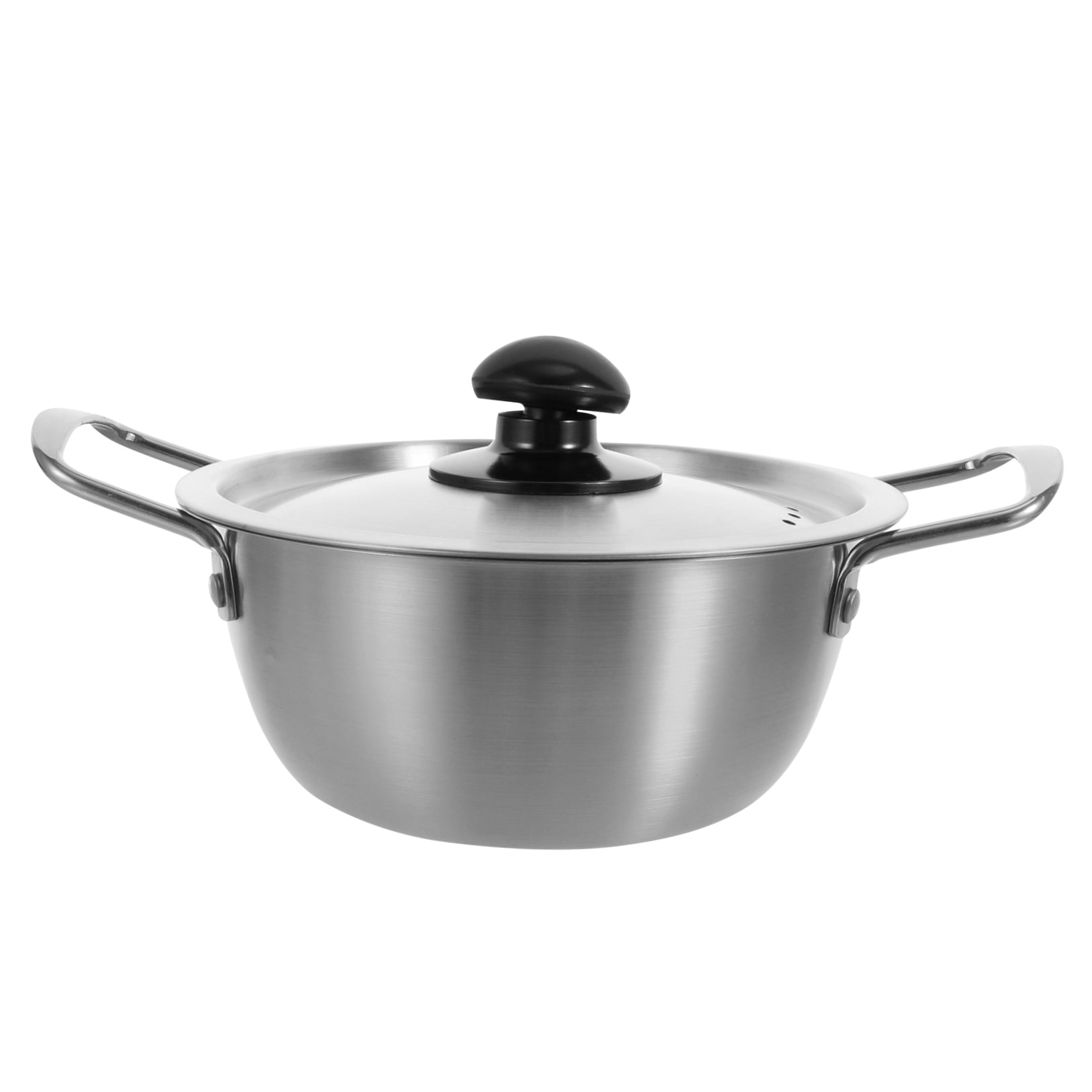 LOLIPPYY 1Set Stainless Steel Instant Noodle Pot Double Ear Cooking Pot with Comfortable Handles