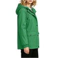 thumbnail image 6 of Plus Size Jackets for Women Casual Hooded Waterproof Regular Long Sleeve Solid Color Outdoor Hiking Drawstring Windbreaker with Pockets, 6 of 10