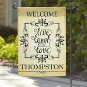 Personalized Live Laugh Love Welcome Garden Flag, 18" x 12"