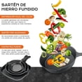 thumbnail image 4 of Sartenes de Hierro Fundido, Juego de 5 Sartenes, Sartenes Antiadherentes con Espátula y Guantes, Sartén de Hierro Forjado Grill, para Freír, Saltear, Filete, Salmón - 10/14/16/20/24cm (240mm), 4 of 7