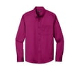 thumbnail image 3 of Port Authority W808 Long Sleeve SuperPro React Twill Shirt, Wild Berry, XS, 3 of 4